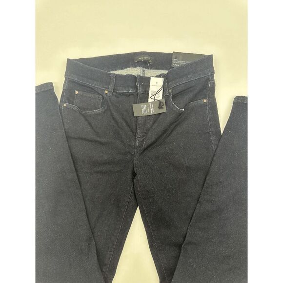Ann Taylor The Skinny Jeans Mid Rise Sz 2 Zip Up 5 Pockets NWT Dark Blue - Picture 5 of 6